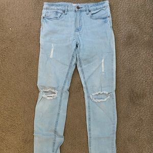 Forever 21 Low Rise Ripped Jeans